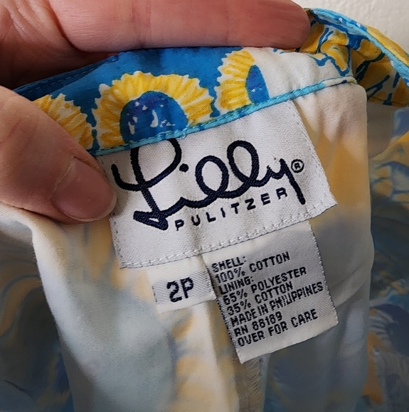 Lilly Pulitzer White Lable Sunflower Pants 2P - Picture 4 of 5